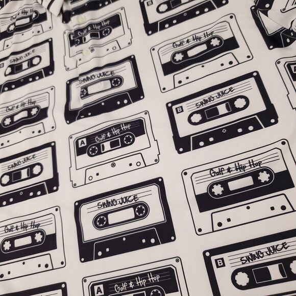 Swing Juice Collection Cassette Tape Hip Hope Golf Polo Shirt White Black Large - Picture 3 of 8